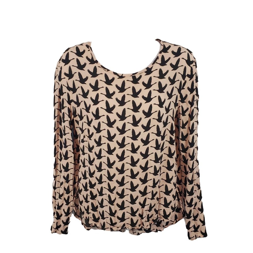 H&M Patterned Top w/Button-Down Back Size 8